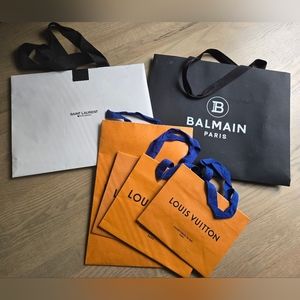 Luxury Brand Paris Shopping Bags - Louis Vuitton LV, Saint Laurent YSL, Balmain